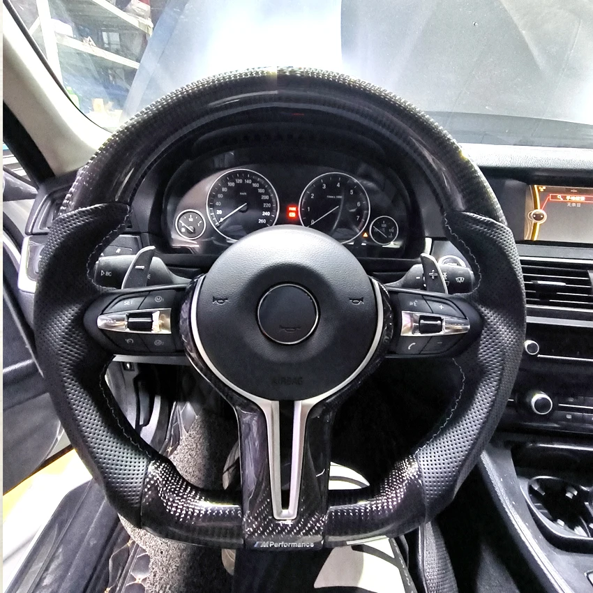 Volante In Fibra Di Carbonio Adatto Per Bmw Lenkrad Volante E60 X1 X5 X6 E53 E70 E71 E72 E84 E90 E91 E92 E93 Full Leather