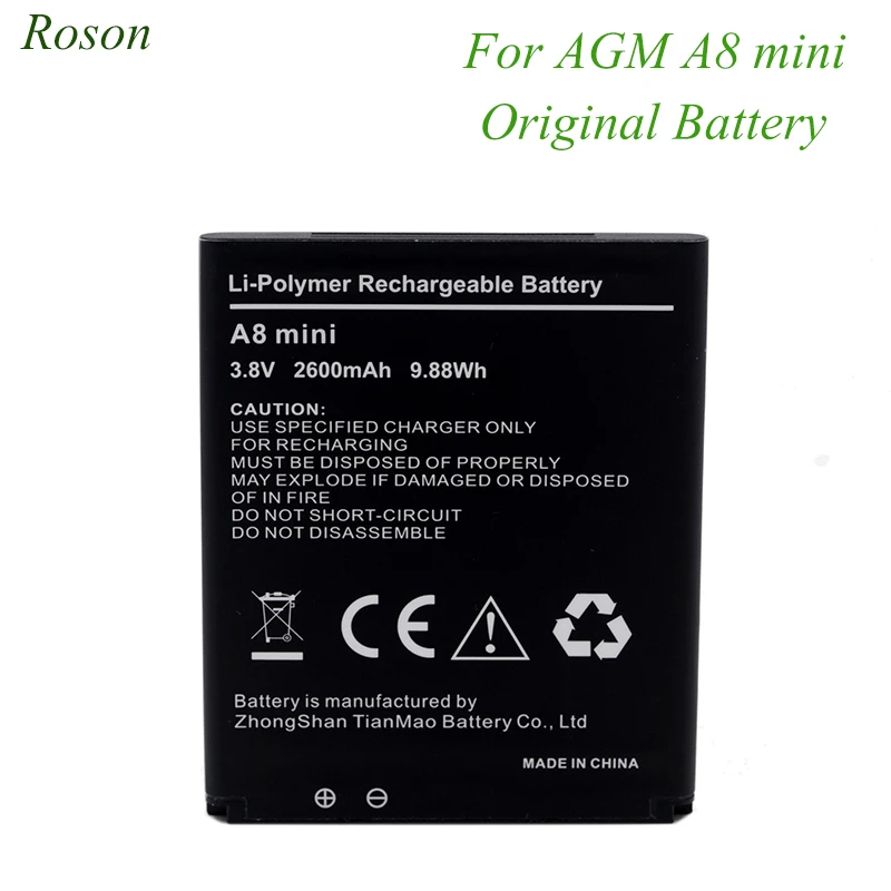 Batteria Del Telefono Mobile Per Agm A8 Mini,2600Mah Nuovo Back Up Batterie Di Ricambio Per Agm A8 Mini Intelligente Del Cellulare Di Trasporto Li-Ion