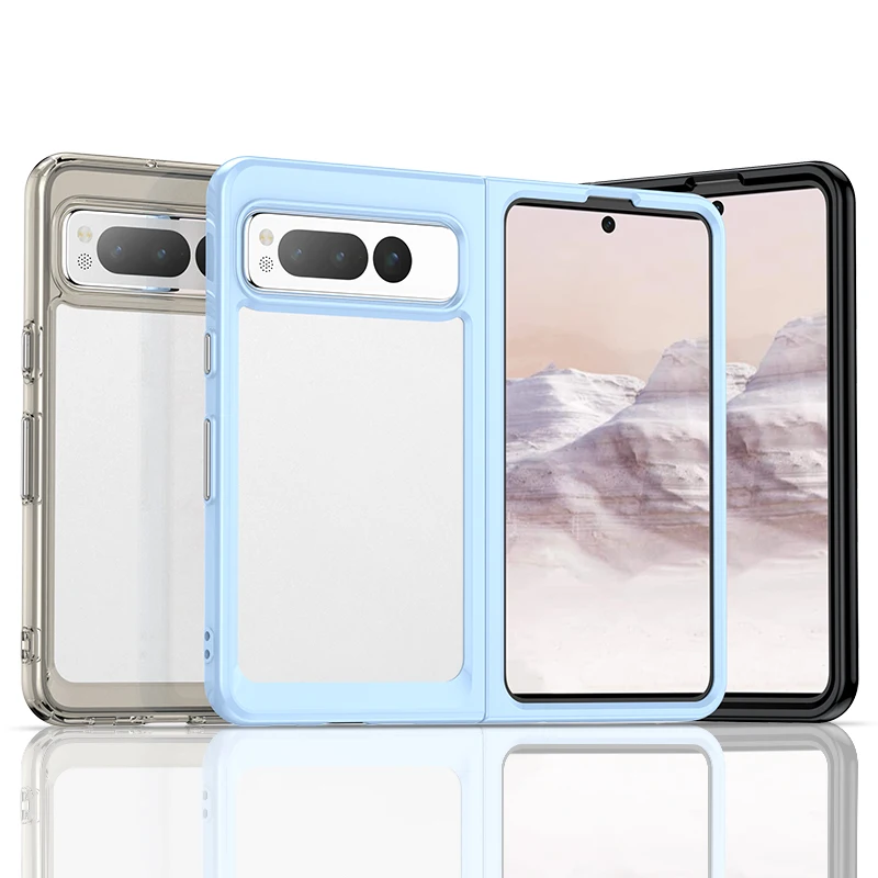 Per Google Pixel Fold Case Google Pixel Fold Cover Cover Posteriore Protettiva In Silicone Antiurto + Pc Per Google Pixel Fold