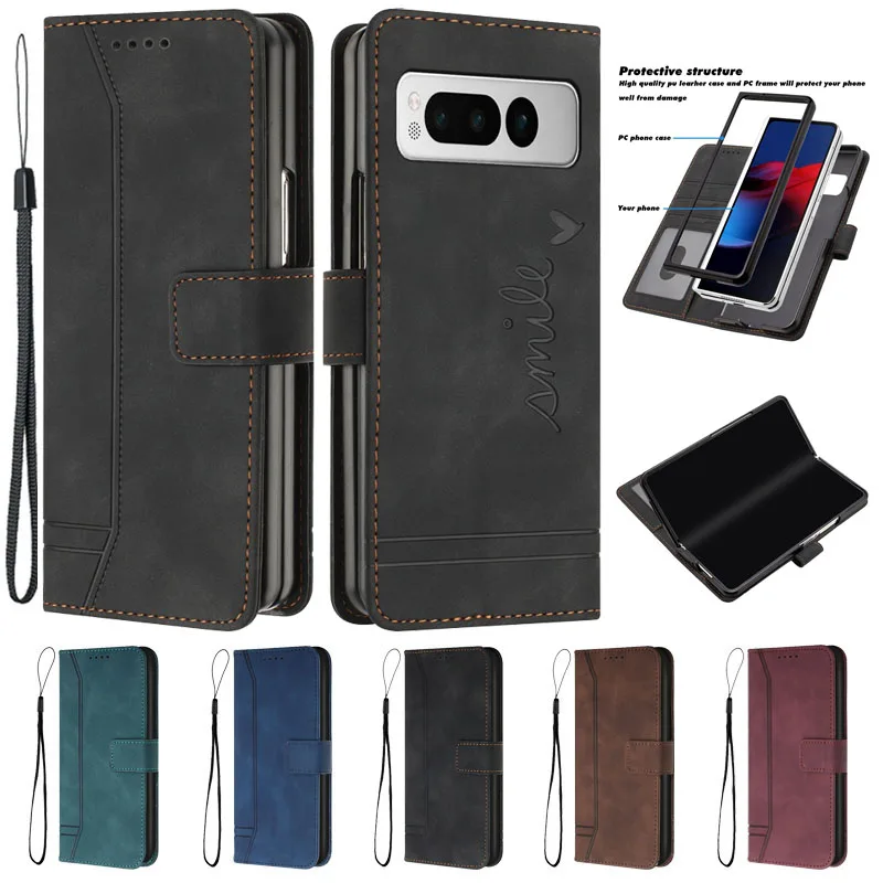 Per Google Pixel Fold Case Google Fold G9Fpl Coque Portafoglio In Pelle Flip Book Cover On Per Google Pixel Fold Phone Case Funda