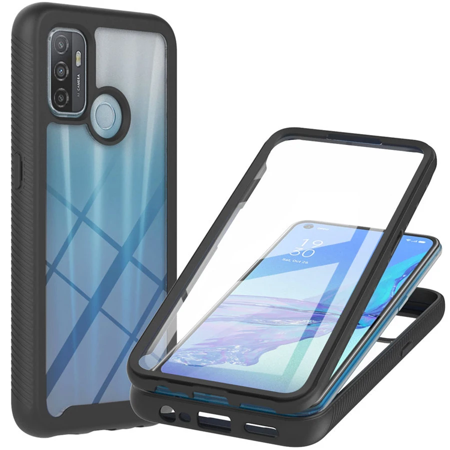 Custodia In Cristallo Per Oppo A78 A57 A77 A 74 A54 5G 360 Protect Pet Film Bumper Funda Per Oppo A17 A53 A 16 15 S A57S A55 A94 Cover