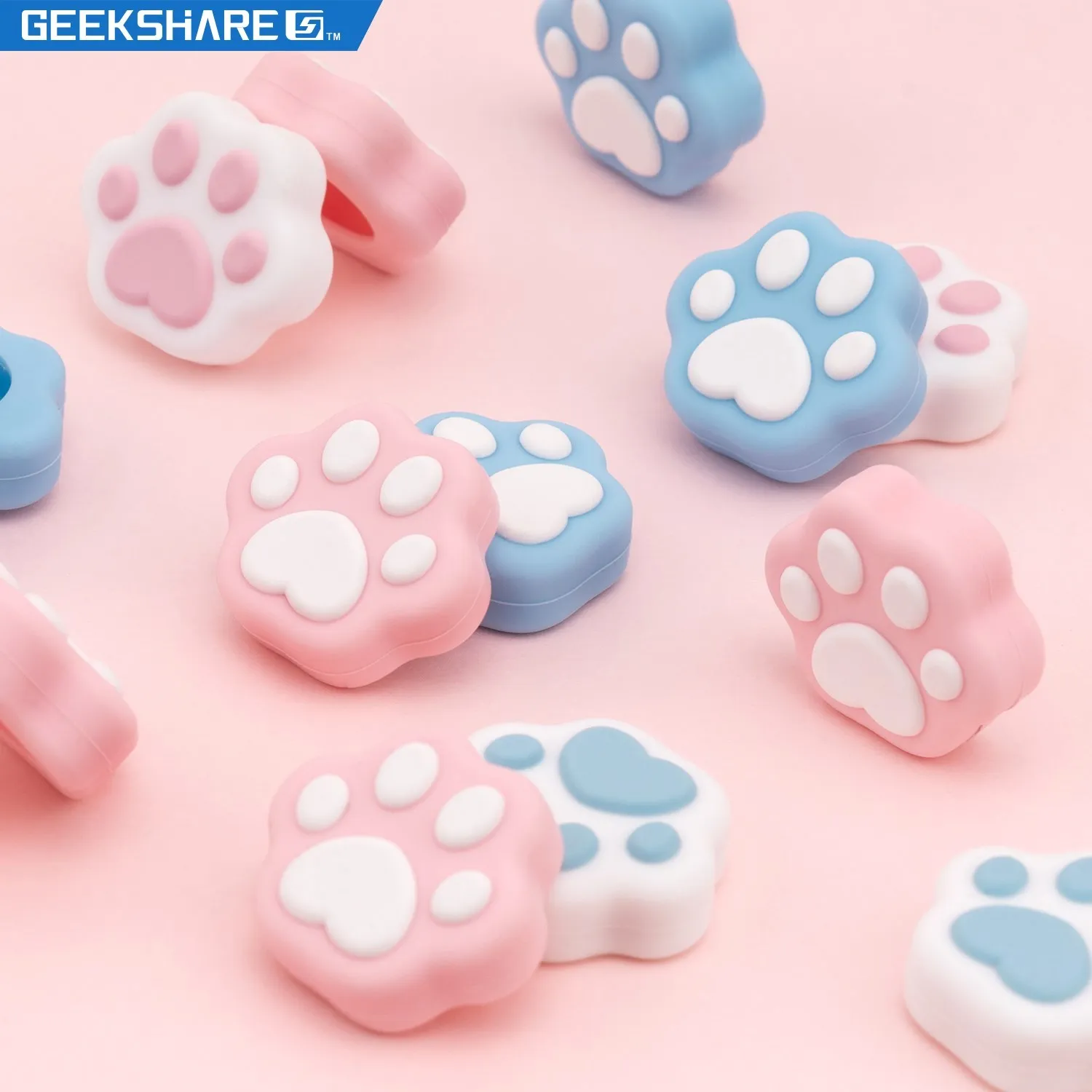 Geekshare Sony Ps5 Controller Thumb Grip Caps Silicone Soft Ns Pro Joystick Caps Cute Cats Rocker Cover Per Ps4 Ns Accessori