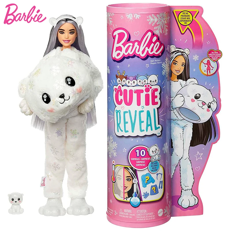 Bambole Barbie Originali Cutie Reveal Pets Polar Bear Lama Unicorn Fantasy Color Change Girls Toys For Kids Sorpresa Accessori