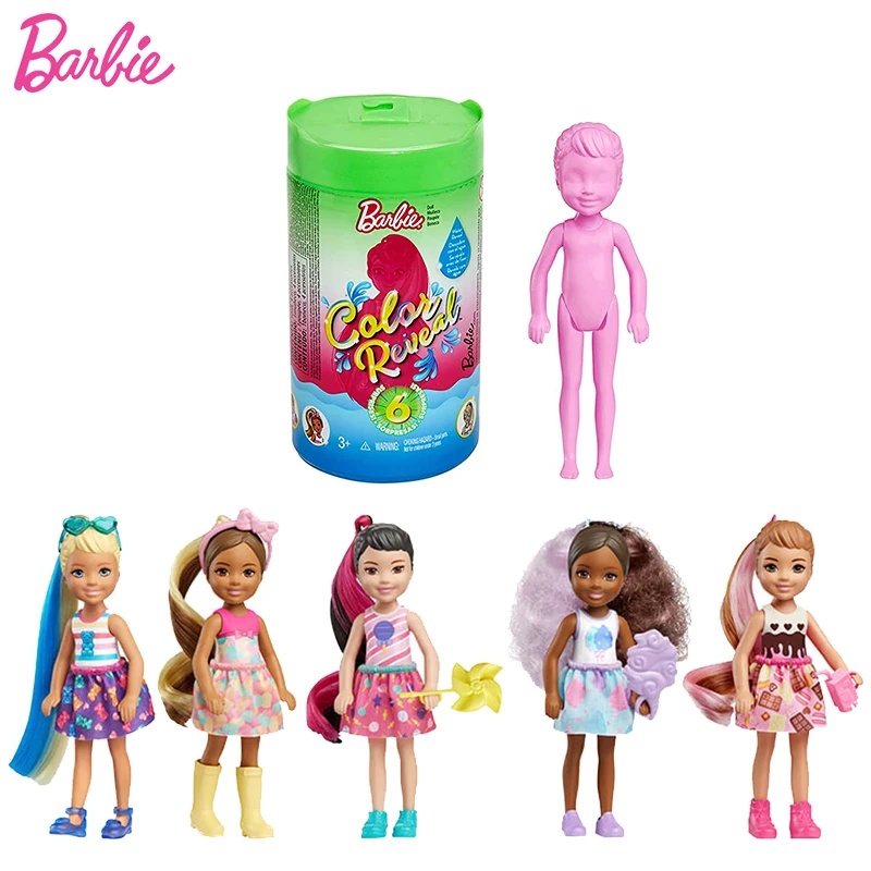 Originale Barbie Color Reveal Chelsea Dolls Kelly Sorpresa Accessori Beach Glitter Mermaid Series Toys For Girls Solubile In Acqua
