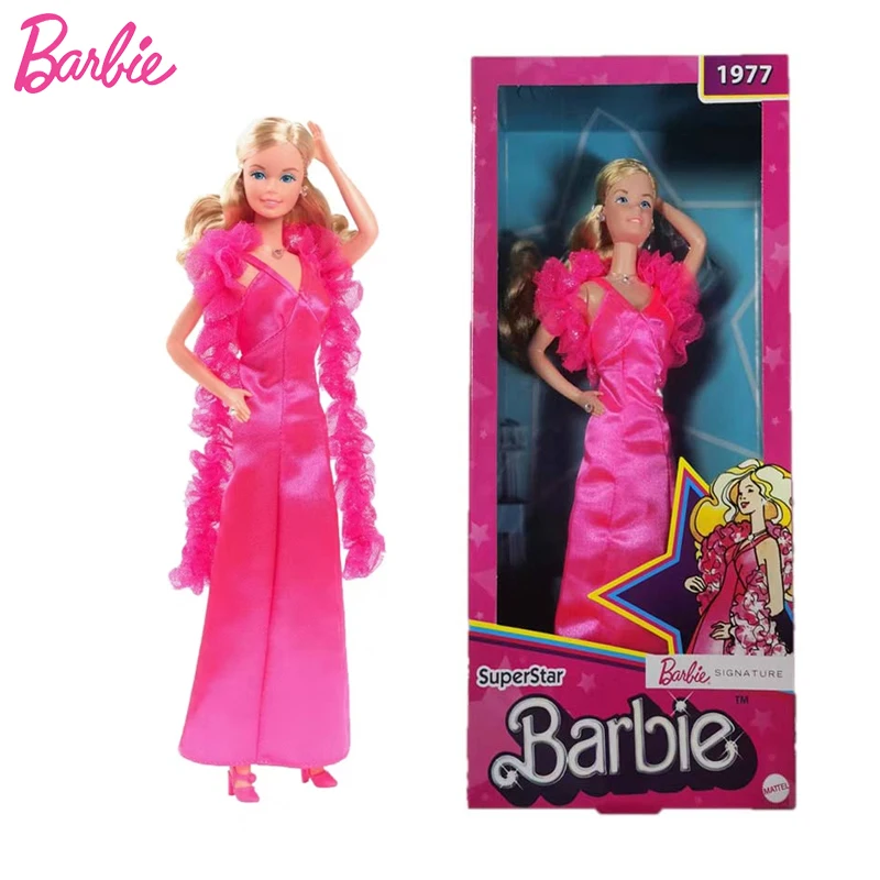 Original Barbie Doll Superstar Bambini Giocattoli Per Bambini Per Ragazze Signature Dolls 1997 1/6 Pink Dress Blonde Collection Limit Gift Box