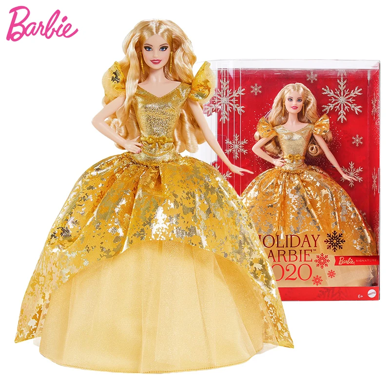 Festa Originale Barbie Doll Anniversary Golden Dress Collection Firma Barbie Doll Giocattoli Iconici Per Ragazze Bjd Moda Classica