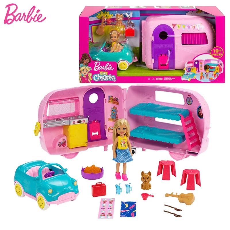 Barbie Club Chelsea Kit Casa Per Camper Originale Con Accessori Per Cuccioli Di Bambola Chelsea Giocattoli Per Case Delle Bambole Da Viaggio Per Bambi