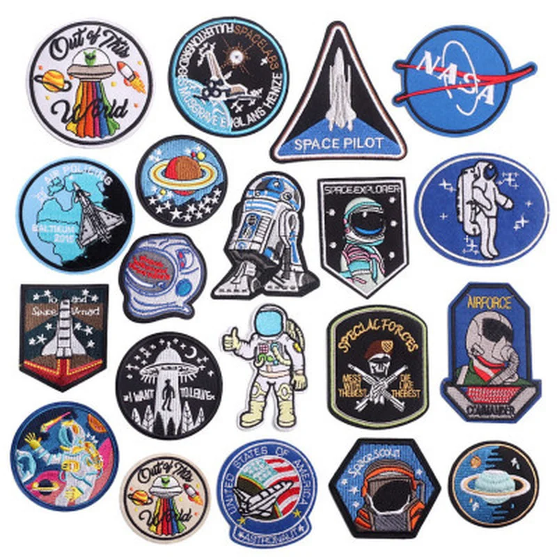 Cartone Animato Ricamato Pasta Di Stoffa Nasa Astronauta Air Force Diver Badge Commercio Estero Patch Di Stoffa Ricamata Per Abbigliamento