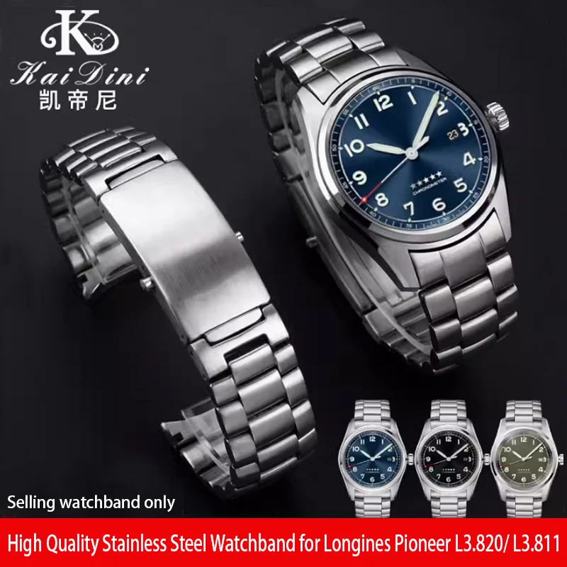 Cinturino In Acciaio Inossidabile Di Alta Qualità Da 22Mm Per Longines Sport Flyback L3.820 / L3.811.4 Catena Per Orologi In Metallo Di Precisione In 