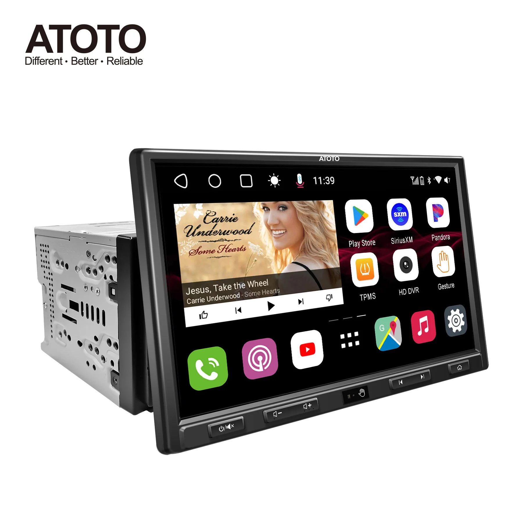 Atoto S8 Ultra Plus 2 Din Android 10 Autoradio Autoradio 10 "Touch Screen Retrattile Gps Wifi Bt Fm Rds Aux Stereo Auto Radio