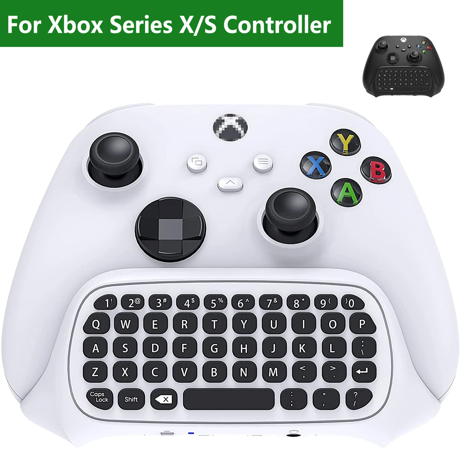 Tastiera Wireless Per Controller Xbox Serie X/S 2.4Ghz Mini Tastiera Gaming Chatpad Con Jack Audio/Cuffie Per Xbox One/S