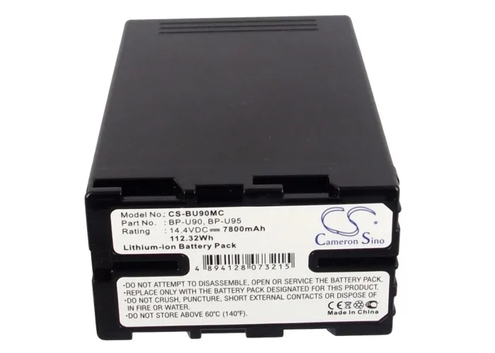 Fotocamera 7800Mah Batteria Per Sony Bp-U90 Bp-U95 Pmw-Ex1 Pmw-Ex1R Pmw-Ex3 Pmw-F3 Pmw-F3L Pmw-F3K Pmw-100 Pmw-150 Pmw-160