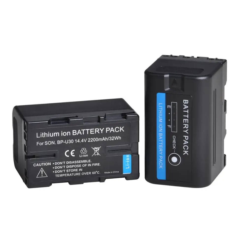 Batteria Batmax 2200Mah Bp-U30 Bp U30 Con Indicatori Di Potenza A Led Per Sony Bp U30 U60 U90 Xdcam Ex Pmw 100 150 160 200 Pmw Ex1 Ex3