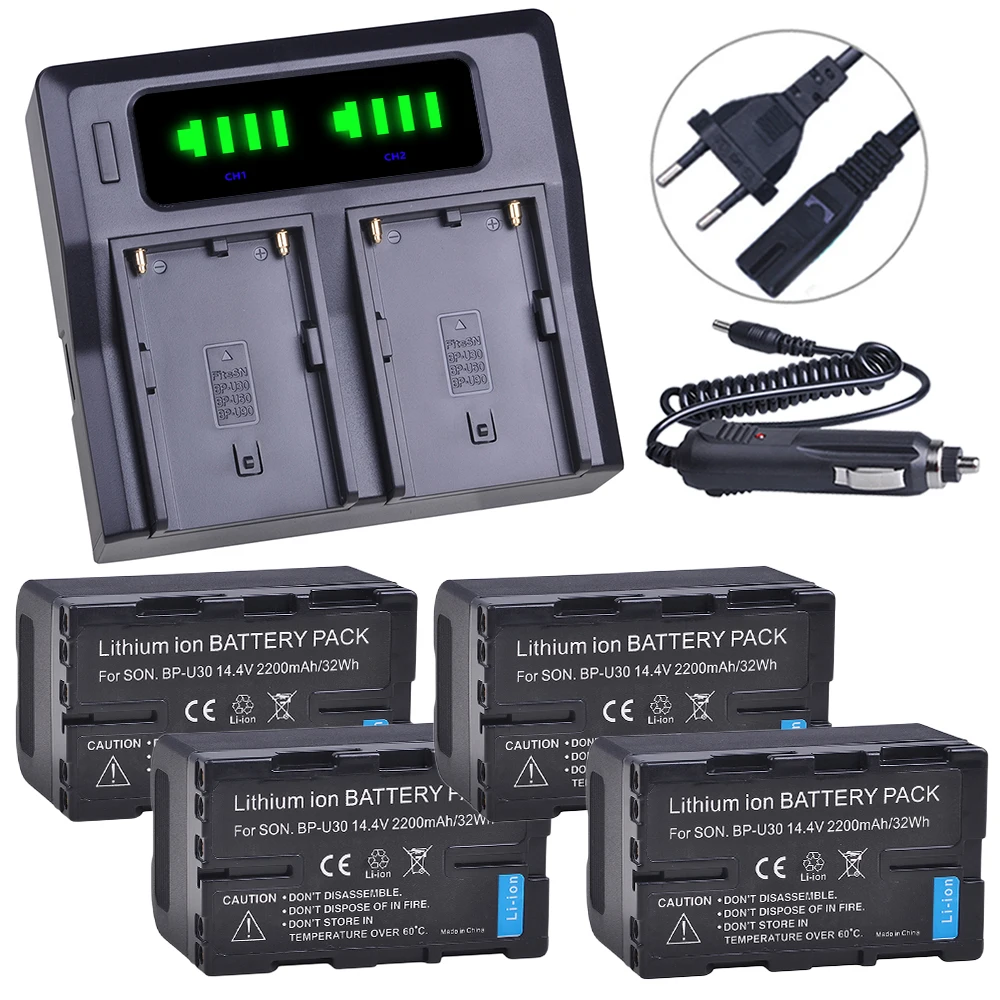 Bp-U30 Bpu30 Bp U30 Batteria Per Fotocamera + Caricatore Rapido Led Per Sony Bp U30 U60 U90 Xdcam Ex Pmw 100 150 160 200 Pmw Ex1 Ex3 F3 F3K