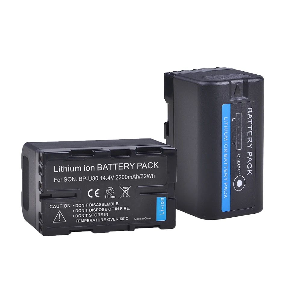 2Pc Bp-U30 Bpu30 Bp U30 2200Mah Batteria Fotocamera Per Sony Bp U30 U60 U90 Xdcam Ex Pmw 100 150 160 200 Pmw Ex1 Ex3 F3 F3K Pmw-F3L
