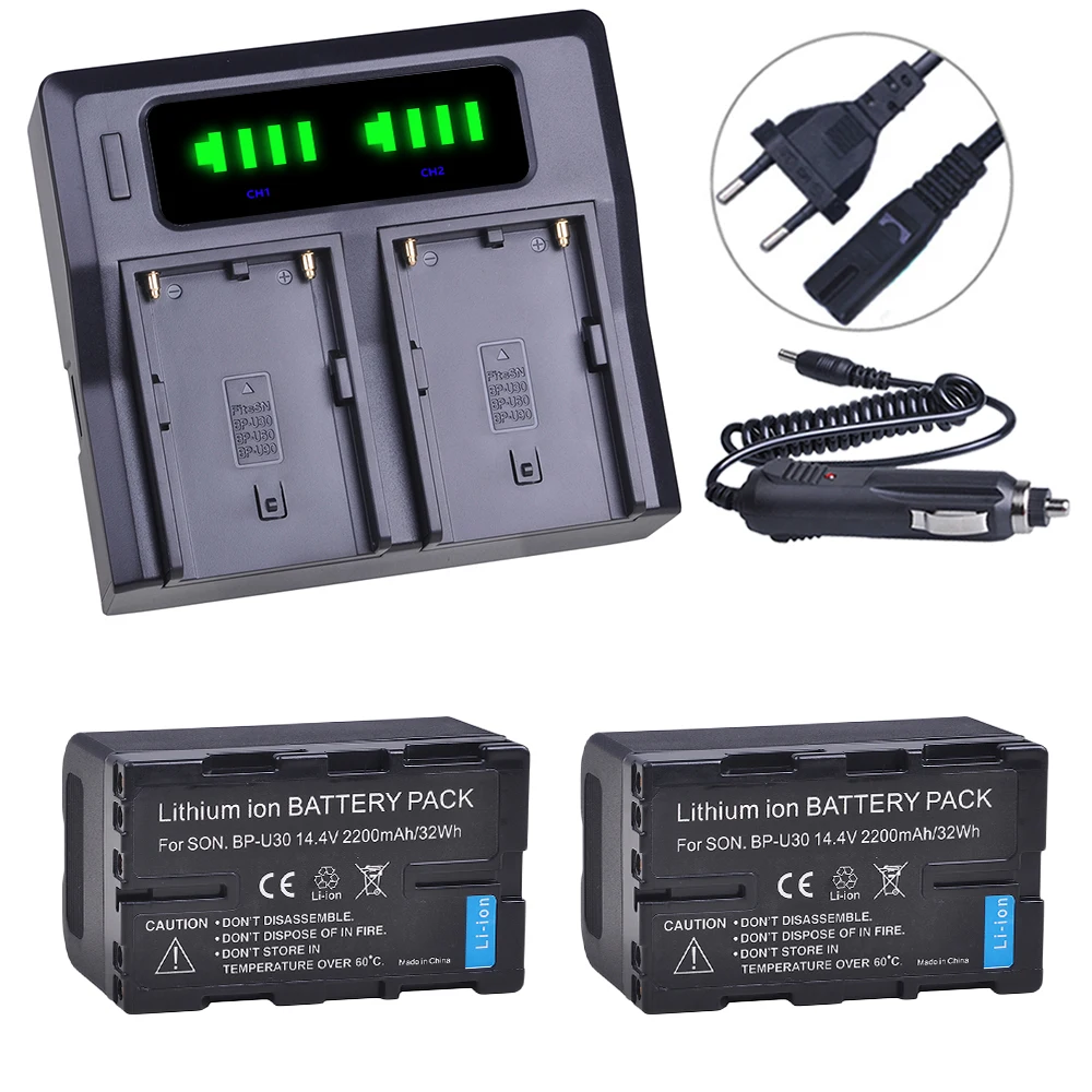 Bp-U30 Bpu30 Bp U30 Batteria Per Fotocamera + Caricatore Rapido Led Per Sony Bp U30 U60 U90 Xdcam Ex Pmw 100 150 160 200 Pmw Ex1 Ex3 F3 F3K