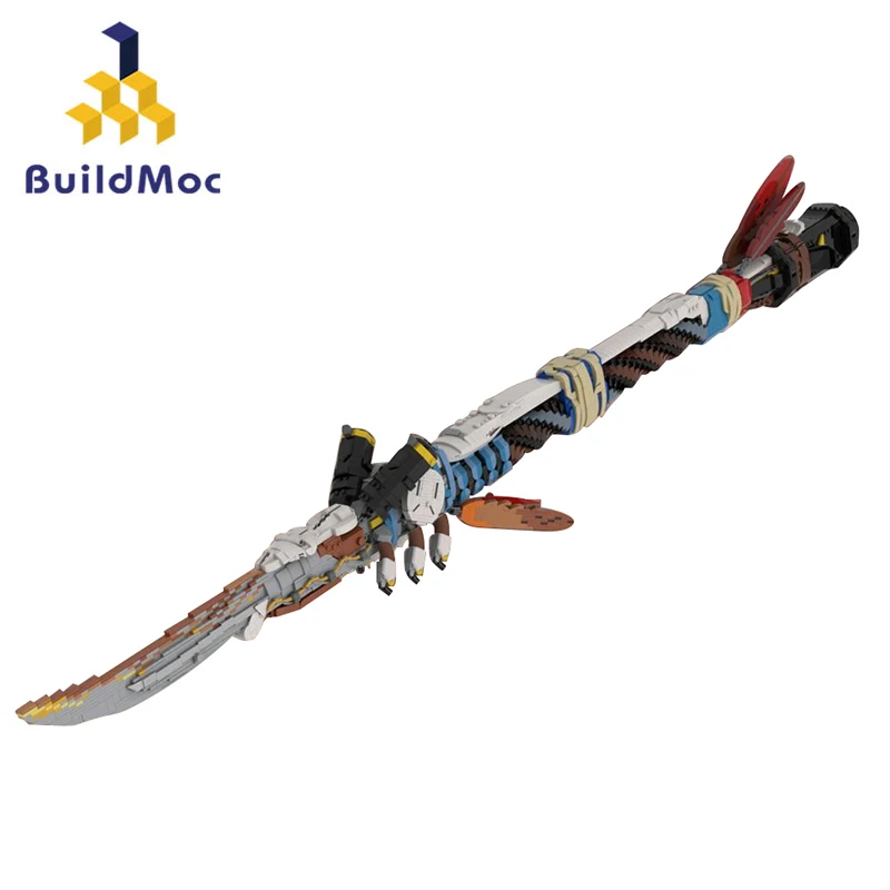 Buildmoc Horizon Champion'S Spear Building Block Set Barboned West Aloy Armed Arms Bricks Toy For Children Kid Birthday Gift