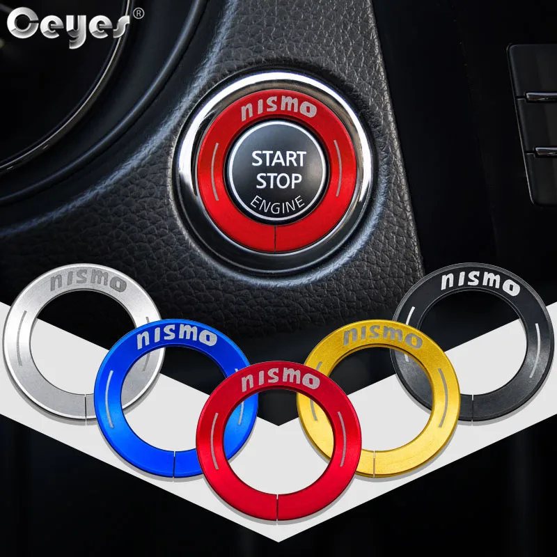 Ceyes Car Styling Switch Engine Start Stop Accensione Portachiavi Decorazione Adesivi Cover Case Per Nissan Nismo Qashqai Accessori