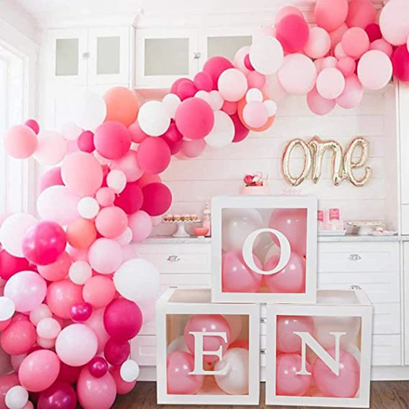 Scatole Di Palloncini Per Il Primo Compleanno Per Decorazioni Per Feste Decorazioni Per Blocchi Di Palloncini Per Il Primo Compleanno Con Una Lettera 