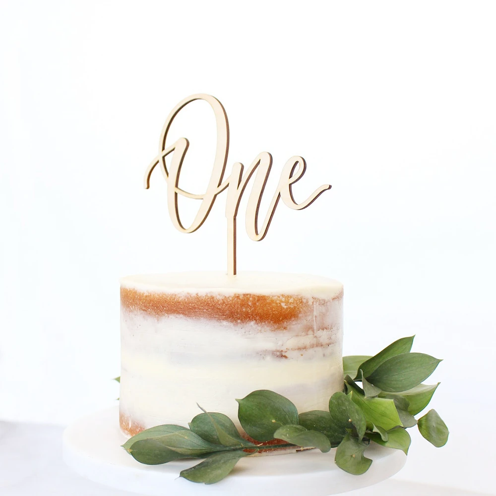Un Primo Compleanno Cake Topper Forniture Per Cottura Fai-Da-Te Lettera In Legno Strumenti Per La Decorazione Di Torte Dessert Decorazioni Per Feste B