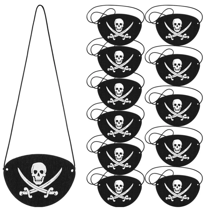 12 Pezzi Pirate Eye Patch Maschera Per Gli Occhi Scheletro Feltro One Eye Skeleton Captain Eye Patch Per La Decorazione Della Festa A Tema Pirata Di H