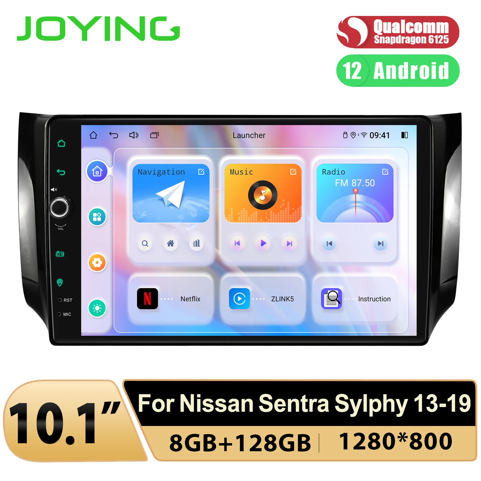 Joying 10.1 "Android Autoradio Stereo Autoradio Lettore Multimediale Carplay Per Nissan Sentra Sylphy 2013-2019 Con Schermo 1280 X800