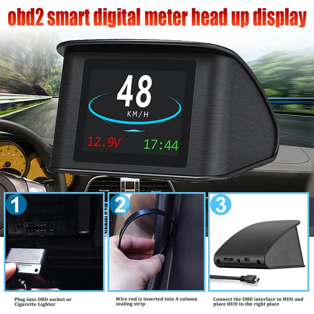 Hud Obd2 Headup Display Per Auto Smart Gauge Car Head-Up Display Tachimetro Digitale Obd2 Smart Digital Meter Strumento Diagnostico Per Auto