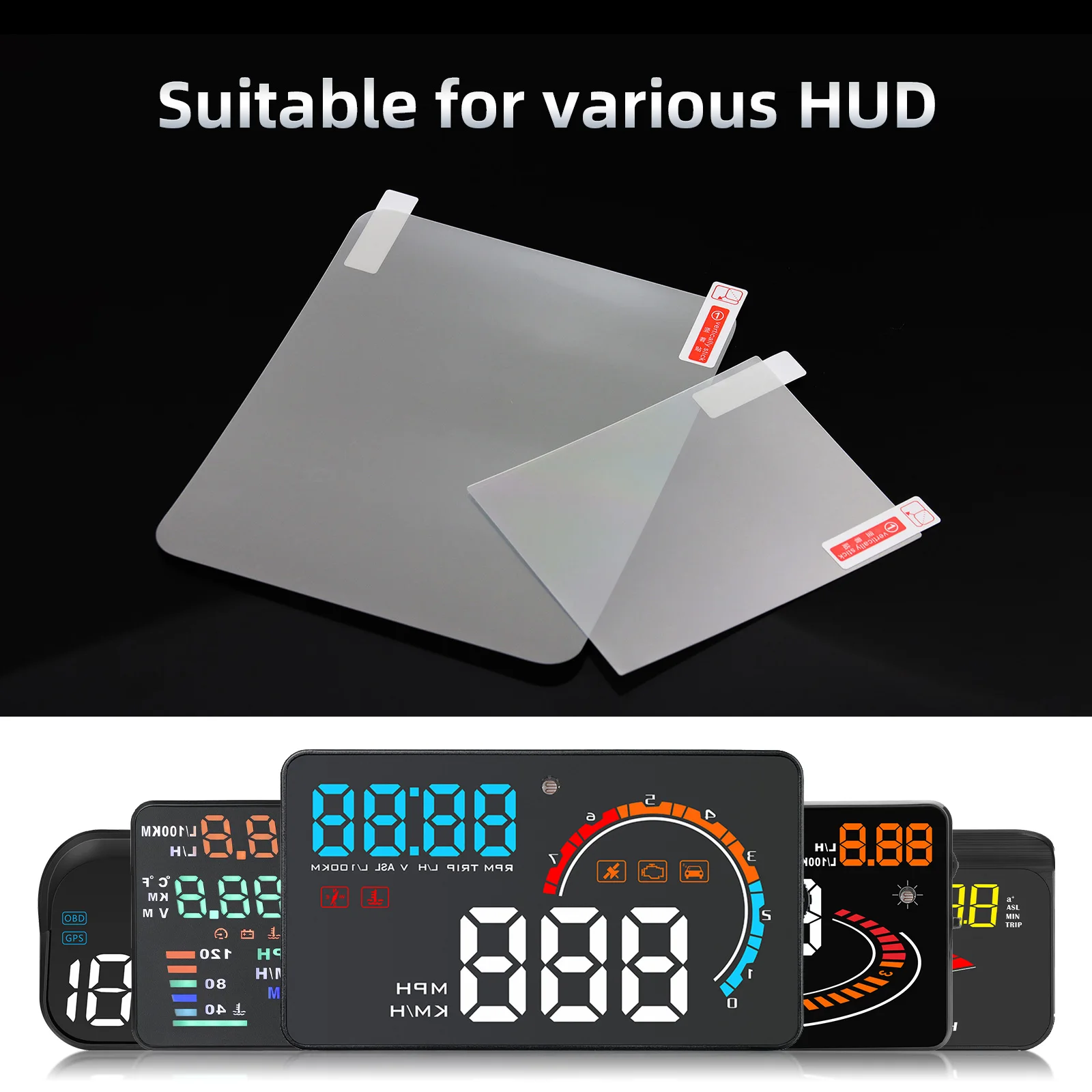 Car Hud Pellicola Riflettente Head Up Display System Film Obd Ii Consumo Di Carburante Display Overspeed Accessori Auto Pellicola Riflettente