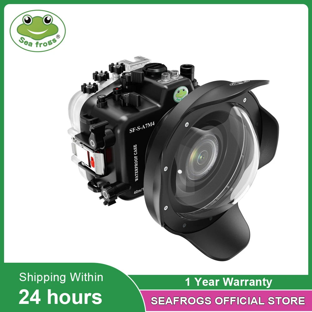 Seafrogs 40M/130Ft Custodia Per Fotocamera Subacquea Per Sony Alpha 7 Iv (Ilce-7M4/Alpha 7 Iv) Con Porta Dome (Wa005-F-B-A)