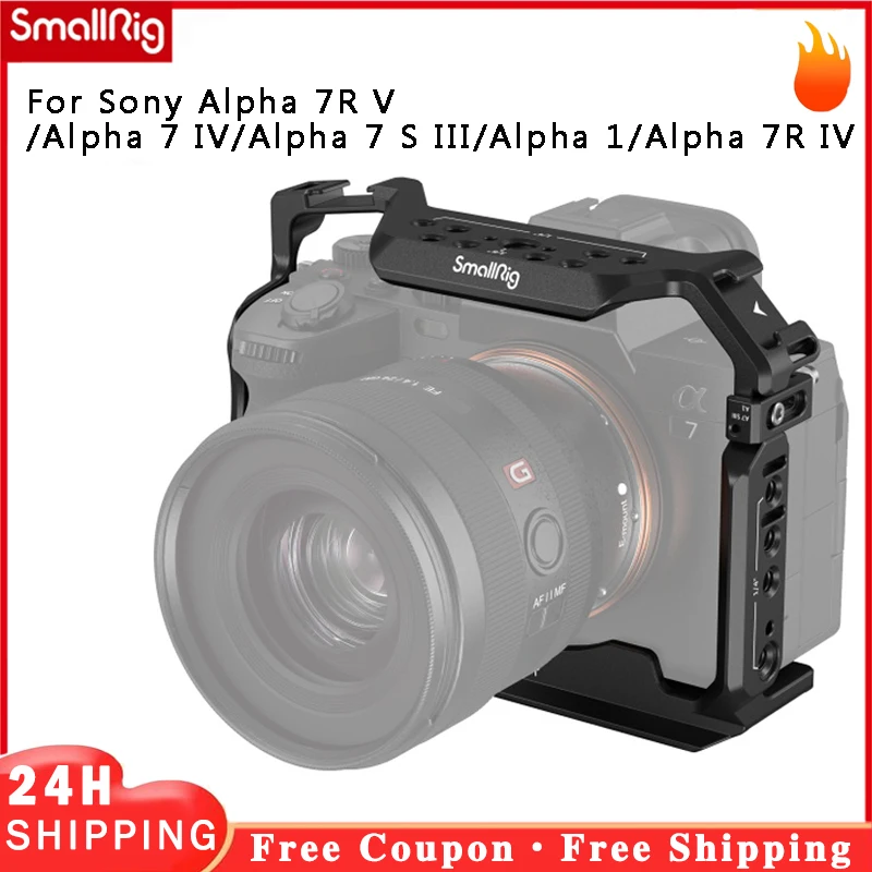 Smallrig 3667B Per Sony Alpha 7R V/Alpha 7 Iv/Alpha 7 S Iii/Alpha 1/Alpha 7R Iv Gabbia Completa Per Fotocamera Con Chiave Magnetica Incorporata