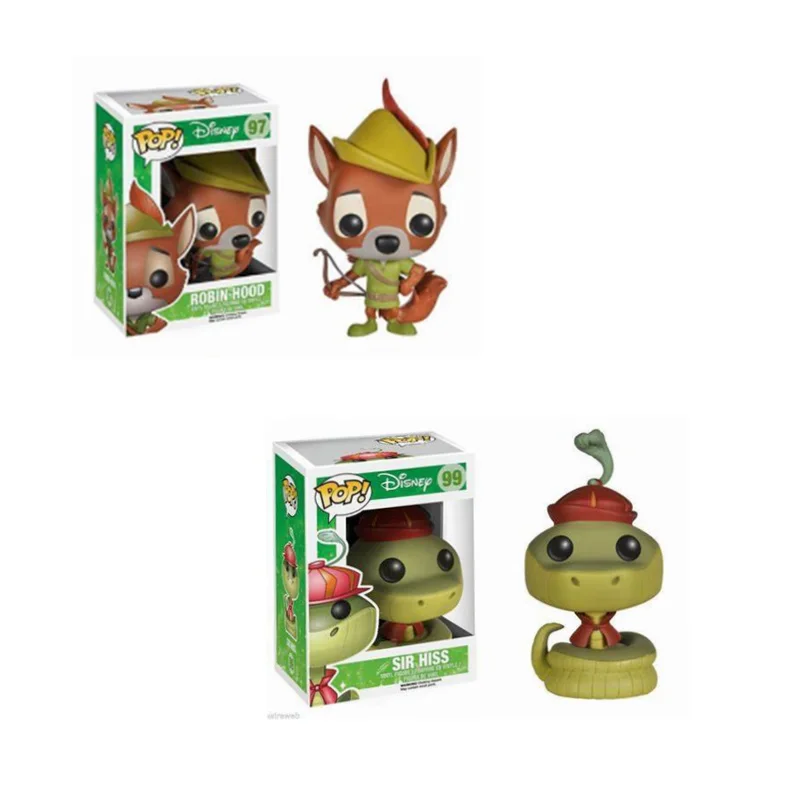 Funko Pop Cartoon Robin Hood - Sir Hiss Robin Hood #97 #99 Vinyl Action Figures Collection Model Toys For Children Birthday Gift