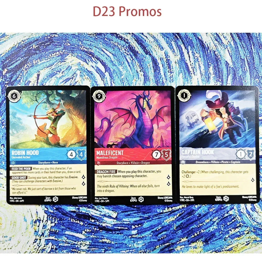 Disney Lorcana Proxy D23 Promos Nonefoil - Maleficent Dragon Robin Hood Captain Hook Tcg Collezione Di Carte Da Gioco