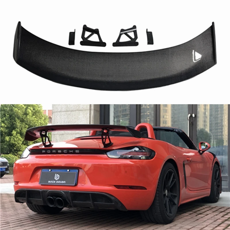 Adatto Per Porsche Boxster Cayman 718 981 987 Nuovo Spoiler Gt4 Trunk Tail Spoiler In Fibra Di Carbonio Frp