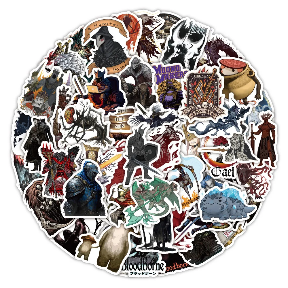 10/30/50Pcs Gioco Horror Dark Souls Stickers For Kids Toys Thriller Cartoon Decalcomanie Graffiti Car Phone Laptop Vinyl Cool Sticker