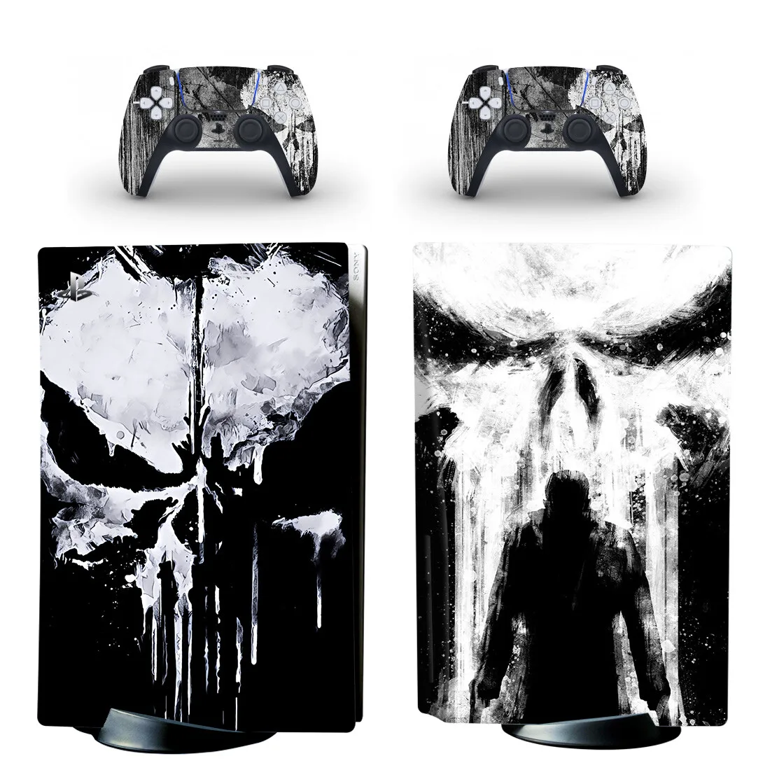 Adesivo Skin Per Disco Ps Ps5 Vinile Skull Ghost Ps5 Adesivo Disco Standard Per Console Playstation 5 E 2 Controller