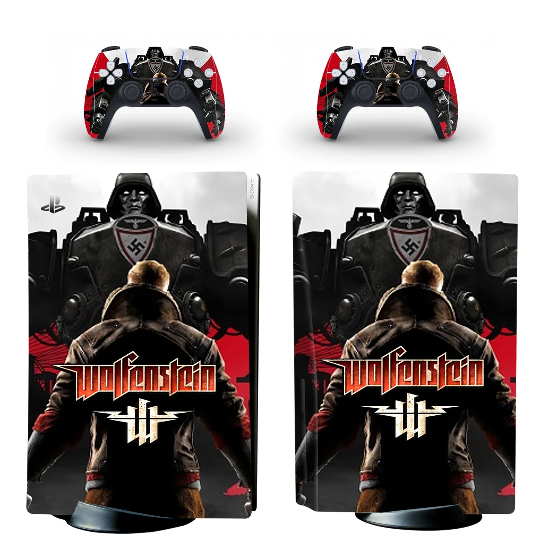 Adesivo Skin Per Disco Ps5 Ps Vinile Castle Wolfenstein Adesivo Disco Standard Ps5 Per Console Playstation 5 E 2 Controller