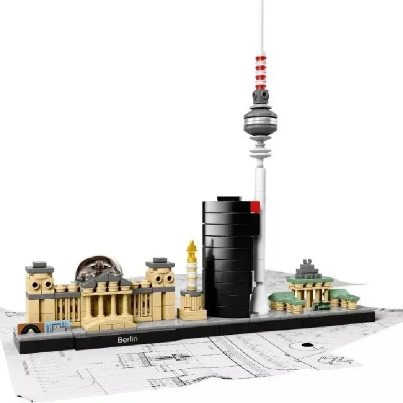 Hot City Architecture Berlino San Francisco Venice Chicago Las Vegas Skyline Building Blocks Mattoni Giocattoli Per Adulti Regali Per Bambini