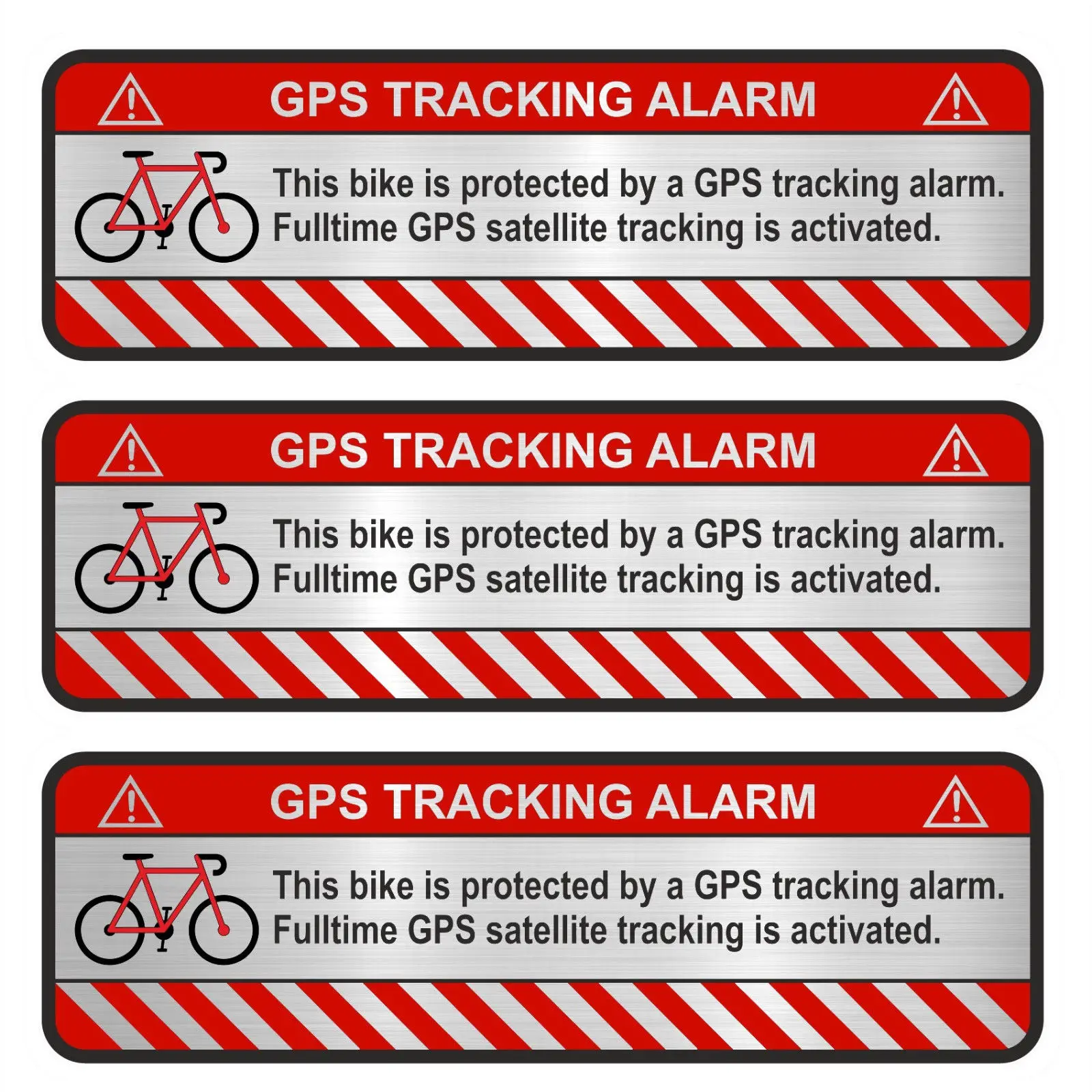 3X Gps Aufkleber Alu Schliff Fahrrad Anti Diebstahl Sticker Tracker Gesichert