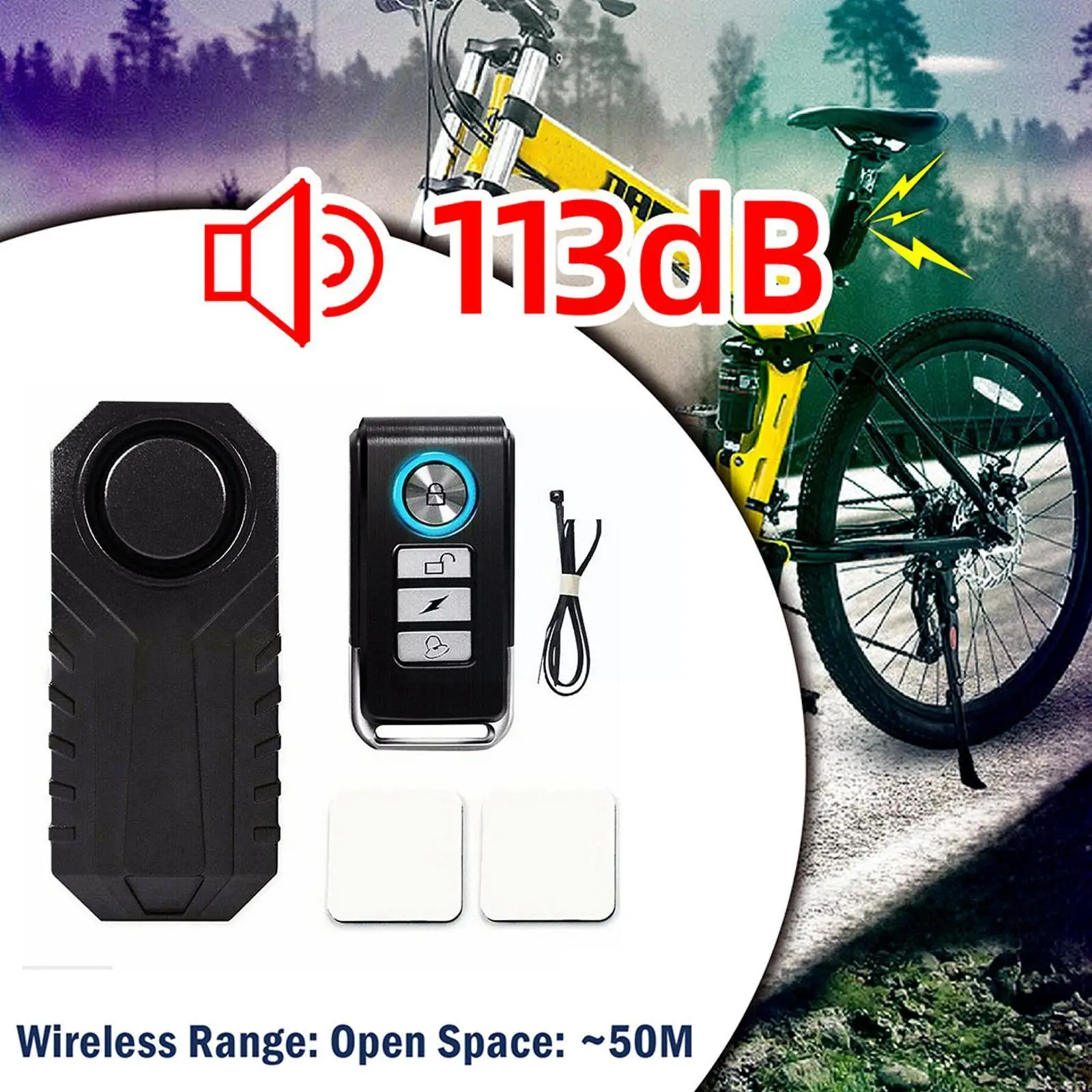 Motorrad Fahrrad Antifurto Alarmanlage Telecomando Wireless Bicicletta Auto Elettrica Allarme Impermeabile Sicurezza 113Db Allarme I9U1