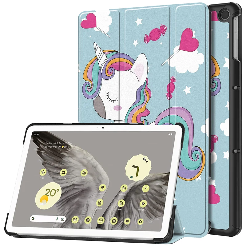 Custodia Per Google Pixel Tablet 11 Pollici Cover Tri-Folding Pu Leather Hard Plastic Back Shell Stand Per Google Pixel 2023 Cover