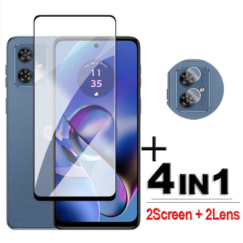 4 In1 Per Motorola Moto G54 5G Vetro Per Moto G54 Vetro Temperato 2.5D Full Cover Screen Protector Per Motorola Moto G54 Lens Film