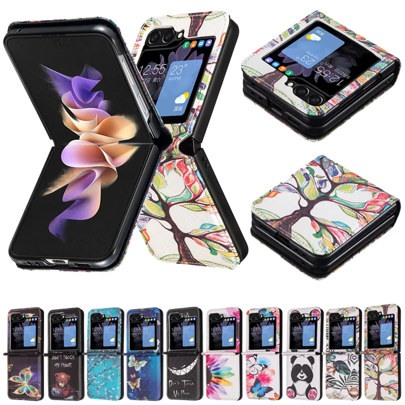 Portafoglio Modello Cartone Animato Colorato Flip Cover In Pelle Per Samsung Galaxy Z Flip 5 Z Flip 4 Z Flip 3 Magnetic Flip Z Flip5 4 3 Case