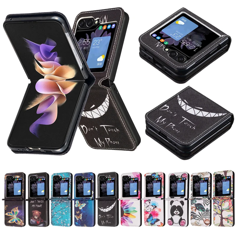 Portafoglio Modello Cartone Animato Colorato Flip Cover In Pelle Per Samsung Galaxy Z Flip 5 Z Flip 4 Z Flip 3 Magnetic Flip Z Flip5 4 3 Case