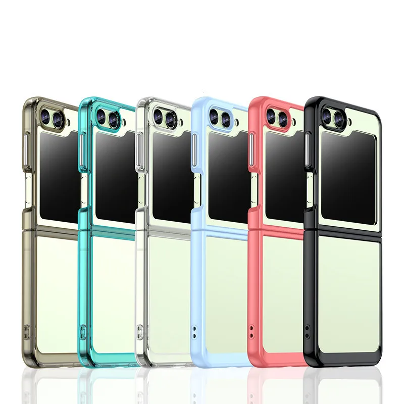 Per Samsung Galaxy Z Flip5 Custodia Galaxy Z Flip5 Cover 6.7 Pollici Paraurti Trasparente In Silicone Colorato Con Bordo Morbido Per Galaxy Z Flip5