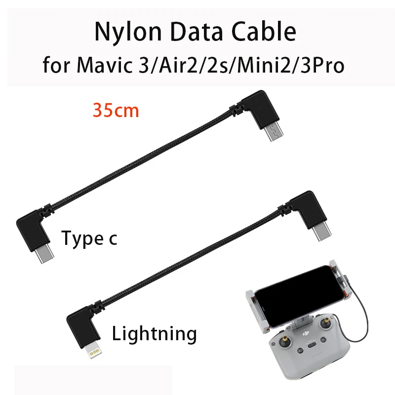 Per Dji Mavic 3 Date Cable Air 2/2S Remote Controller Mini 2/3 Pro Type-C Lightning Phone Tablet Line Adapter Wire Connector