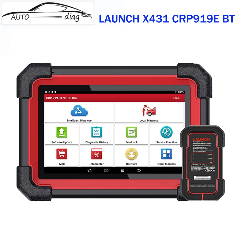 2023 Launch X431 Crp919E Bt Strumento Diagnostico Per Auto Dbscar Vii Vci Auto Obd Obd2 Scanner Test Attivo Codifica Ecu Canfd Doip 31 + Reset