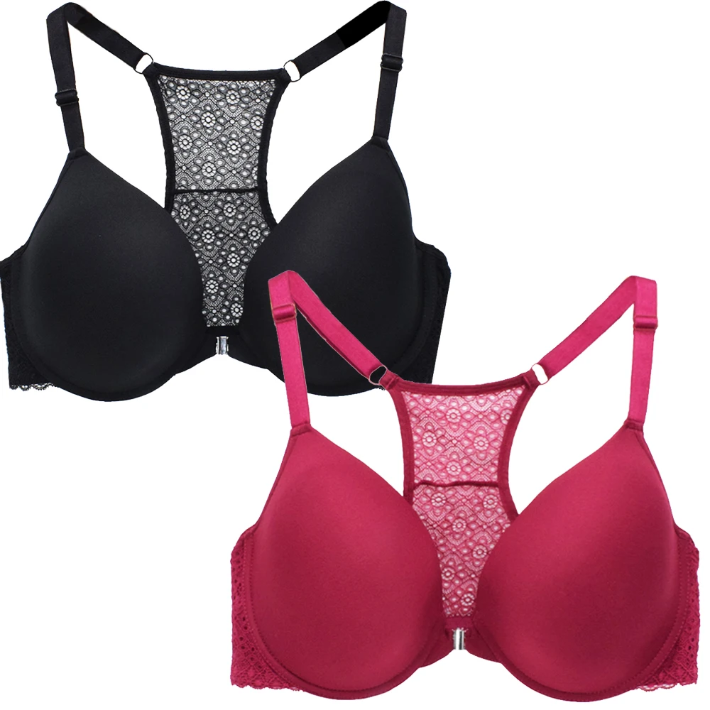 Fibbia Anteriore Donna Taglie Forti 80-110 Reggiseno Con Ferretto Gilet Di Pizzo Sexy Intimo Posteriore Intimo Femminile Bralette Top Petto Grande