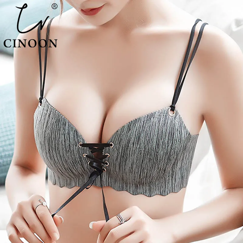 Reggiseni Cinoon Super Push Up Intimo Donna Sexy Senza Cuciture Filo Libero Bralette Femminile Bellezza Indietro Lingerie Reggiseni Da Donna Siere