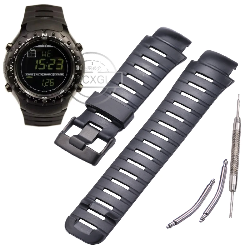 Cinturino Wtach In Gomma Nera Adatto Per Cinturino Da Polso Da Uomo Militare Suunto X-Lander Per Accessori Per Braccialetti Per Orologi Suunto X-Lande
