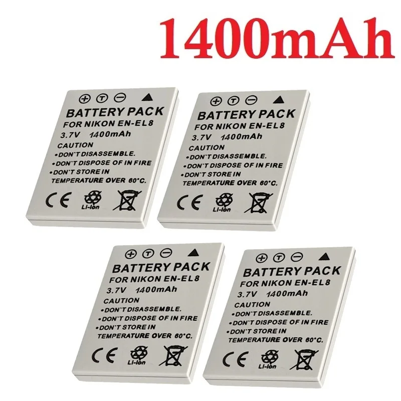 En-El8 Batteria Enel8 El8 Per Nikon Coolpix P1 P2 L1 L2 S1 S2 S3 S4 S5 S6 S7 S7C S8 S9 S51 S50 S52 Batteria Della Fotocamera 1400Mah